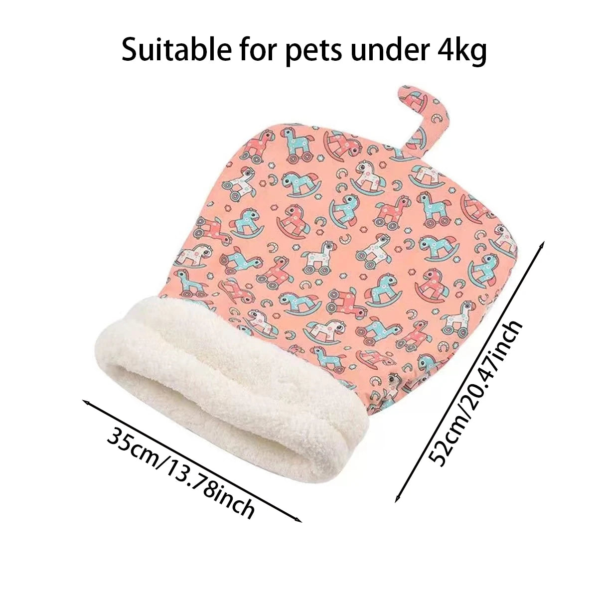 Fluffy pet sleeping bag for cats and small dogs