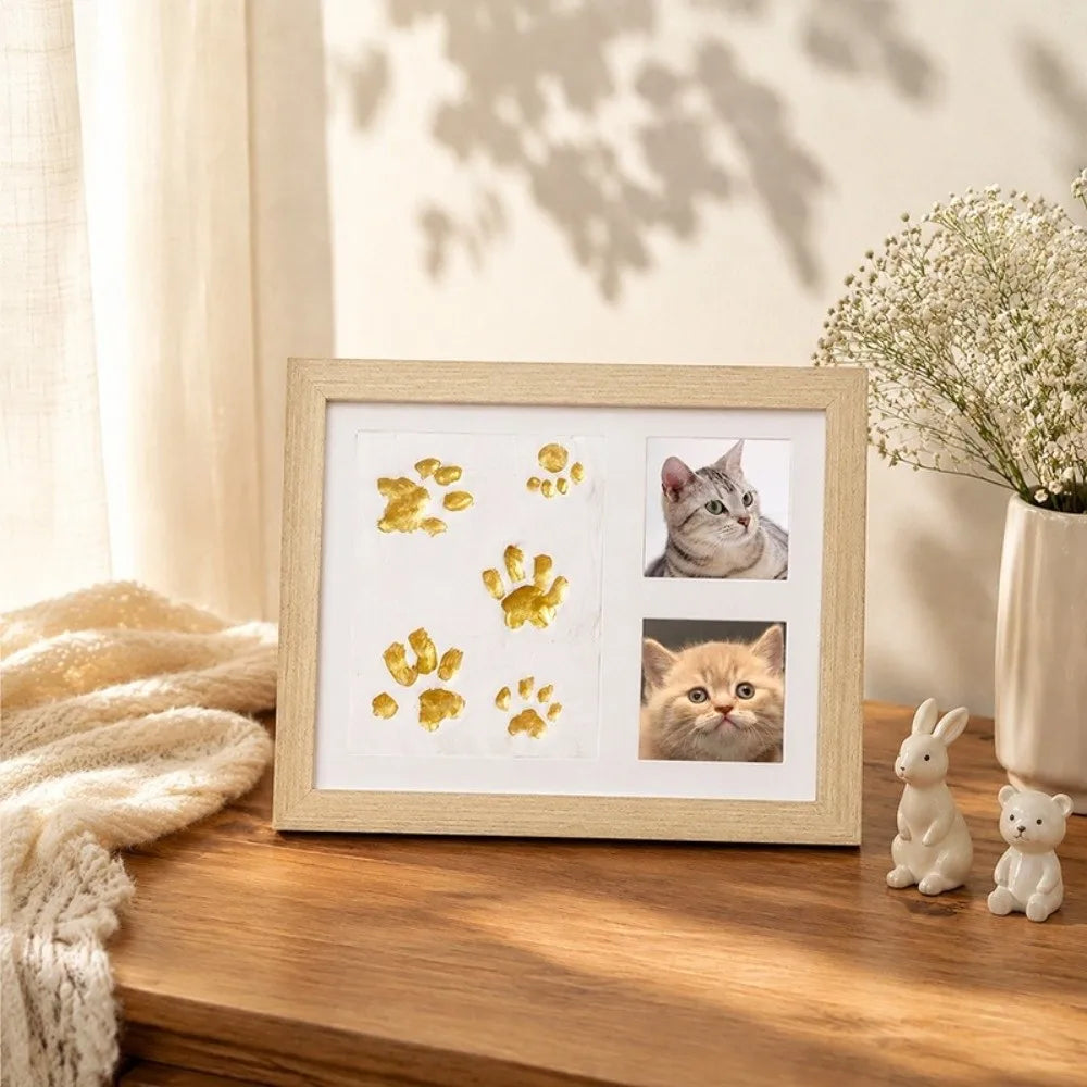 Pet paw print keepsake frame kit