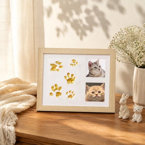 Pet paw print keepsake frame kit