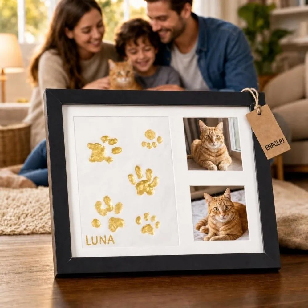 Pet paw print keepsake frame kit