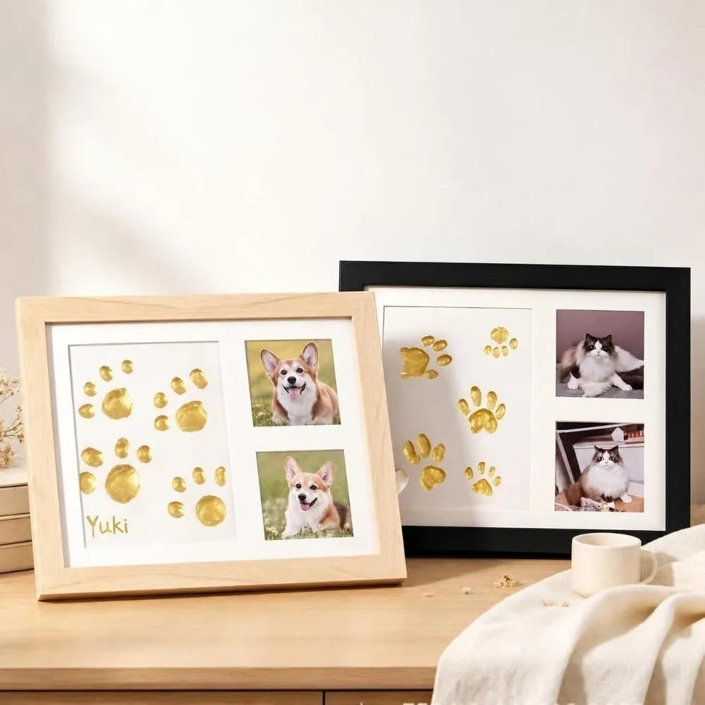 Pet paw print keepsake frame kit