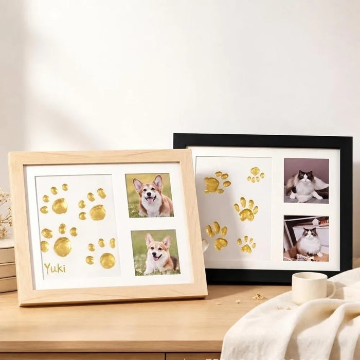 Pet paw print keepsake frame kit